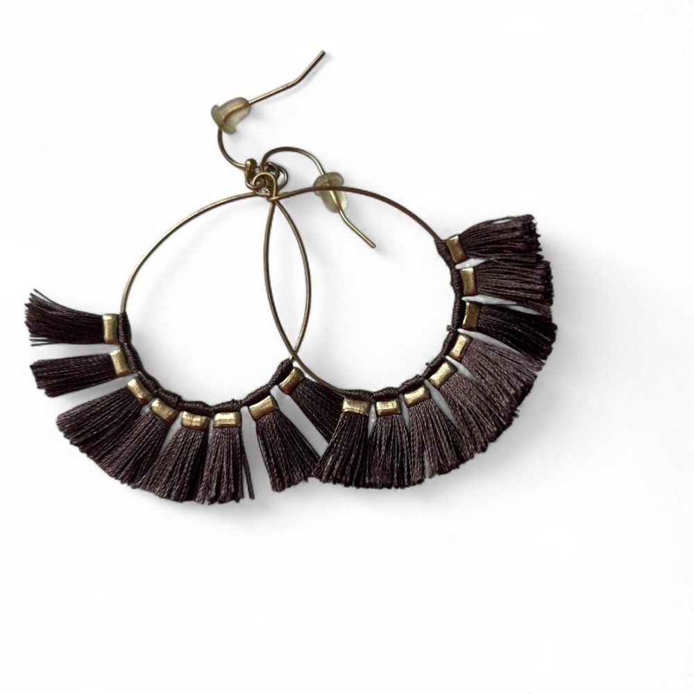 Altar'd State Brown Tassel Earrings Modern Bohemian